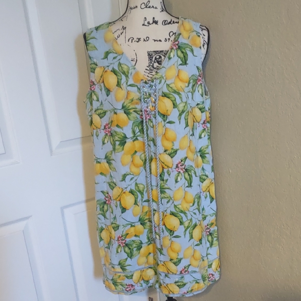For Cynthia Yellow and Green Patterned Dress